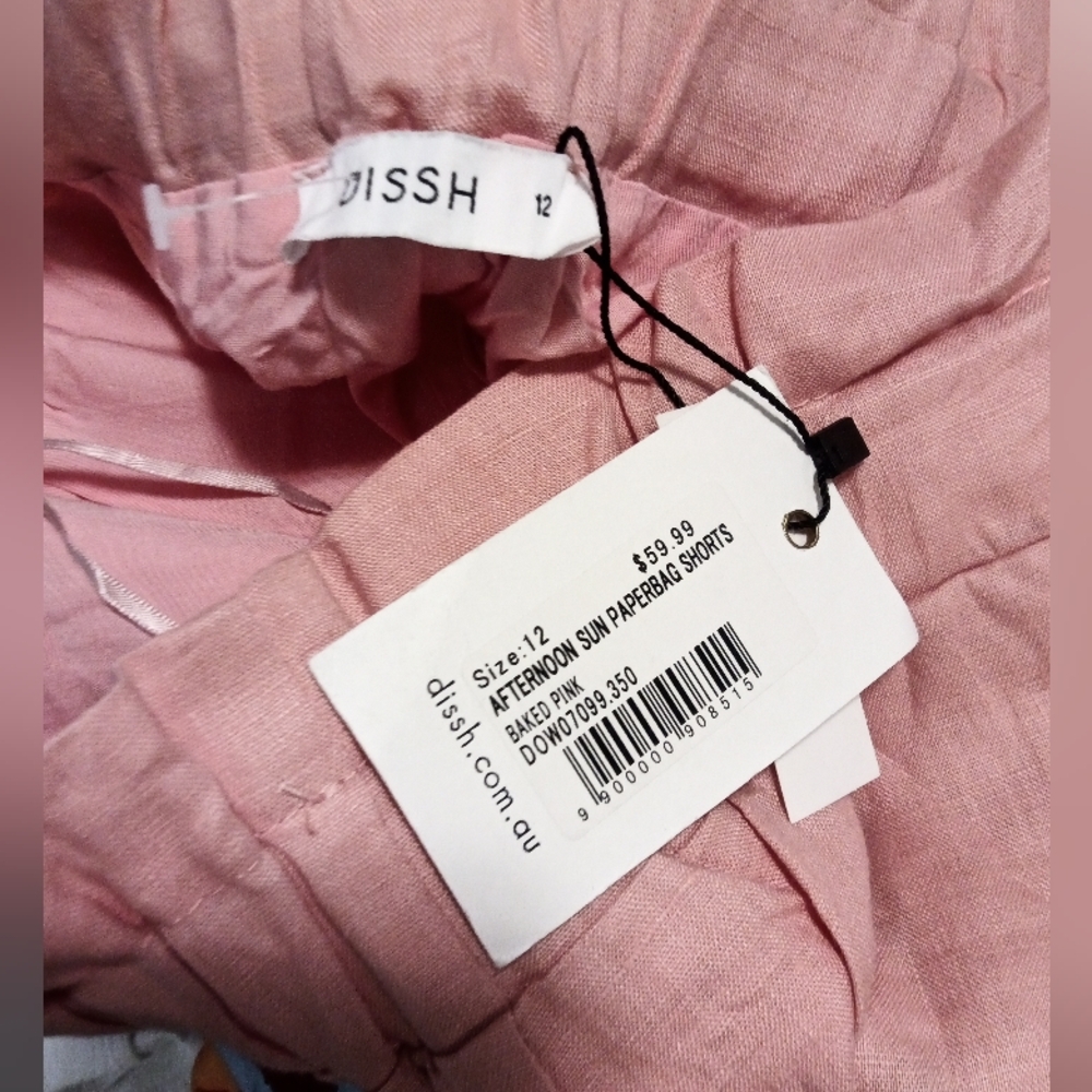 DISSH High-Waist Paperbag Shorts in Dusty Rose - Picture 2 of 8